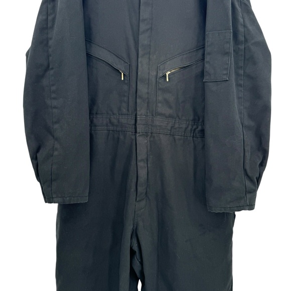 Vintage Walls Blizzard Pruf Coveralls Black Workwear Jumpsuit Cord Collar | XL - Picture 5 of 13